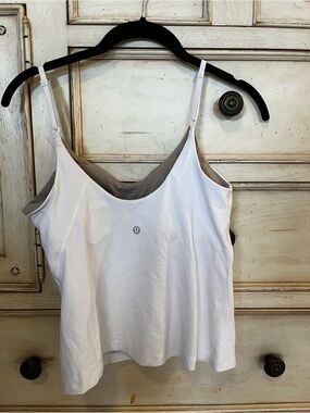 lululemon White Double-Layer Adjustable-Strap Camisole